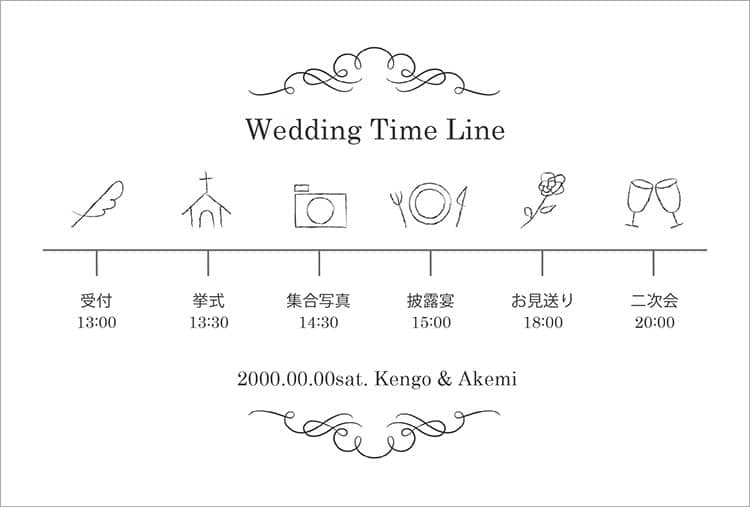 手作り 招待状と一緒に ウェディングタイムラインを作ろう
