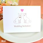 柴犬　結婚式　招待状　手作り　テンプレート