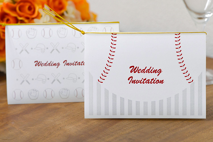 野球好きさんの結婚式に オリジナル招待状 ペーパーアイテムラピスラズリ