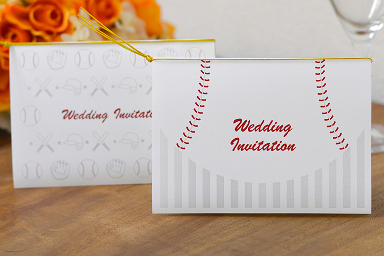 野球　オリジナル　招待状　結婚式　ペーパーアイテム