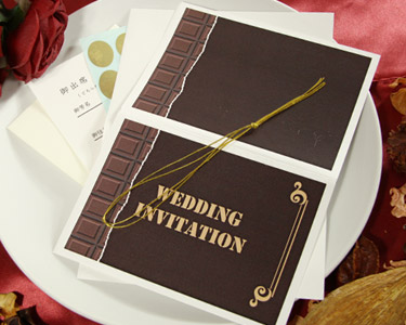 結婚式　手作りの招待状　チョコデザイン
